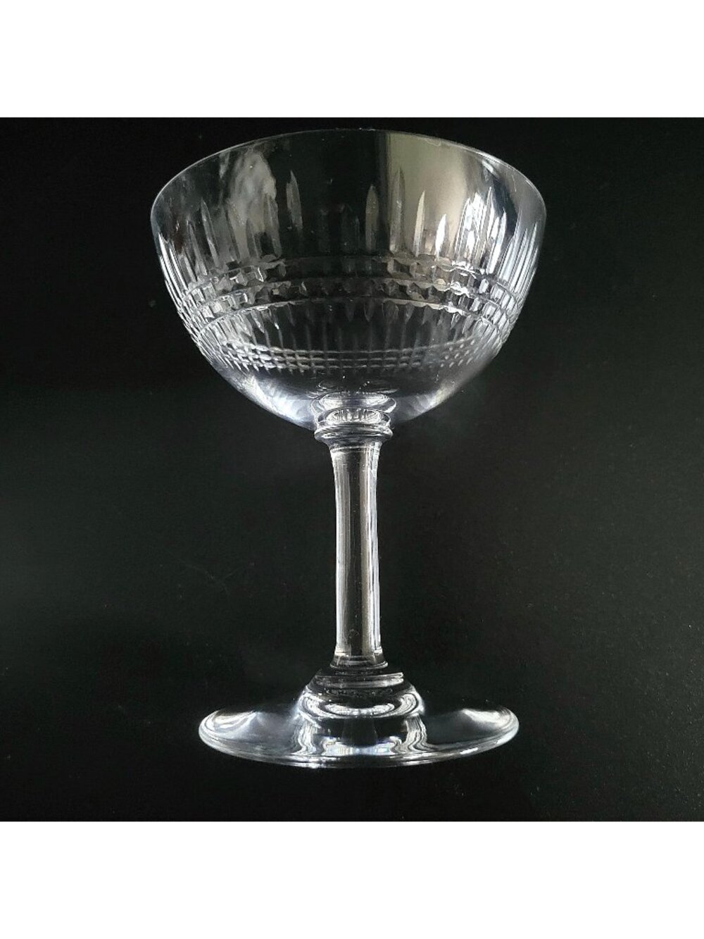 Baccarat Nancy Champagne Coupe Sherbet Glass Signed Crystal France 6 oz 4.75"